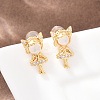 Girl Brass Micro Pave Clear Cubic Zirconia Stud Earrings EJEW-A150-01G-3