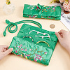 2Pcs Retro Rectangle Silk Zipper Roll Pouches ABAG-GO0001-02D-5