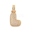 Brass Micro Pave Clear Cubic Zirconia Pendants KK-B099-01G-L-1