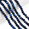 Electroplate Opaque Solid Color Glass Beads Strands X1-EGLA-A034-P4mm-L22-4