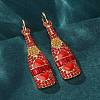 Zinc Alloy Enamel Hoop Earrings EJEW-Z088-01G-3