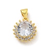 Rack Plating Brass Micro Pave Cubic Zirconia Pendants KK-G513-06G-1