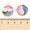 304 Stainless Steel Enamel  Pendants STAS-B084-06G-01-3