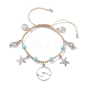 Synthetic Turquoise Braided Bead Bracelet BJEW-JB07988-1