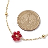 Glass Daisy Flower Beaded Necklace NJEW-JN04741-3