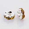Brass Rhinestone Spacer Beads RB-A014-L8mm-17S-NF-2