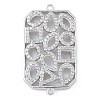 Rack Plating Brass Micro Pave Clear Cubic Zirconia Rectangle Connector Charms KK-A234-035P-02-1