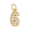 Brass Micro Pave Clear Cubic Zirconia Charms KK-G544-04G-06-1