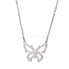 Hollow Butterfly 304 Stainless Steel Pendant Necklaces NJEW-JN04814-01-1