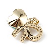 Real 18K Gold Plated Rack Plating Brass Micro Pave Clear Cubic Zirconia Pendants KK-C015-26G-10-3