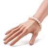 Tibetan Style Turtle Back Pattern dZi Natural Tibetan Agate Stretch Bracelet for Men Women BJEW-JB06716-3