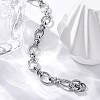 Tarnish Resistant 304 Stainless Steel Oval Link Chain Bracelets LS-BJEW-Z011-12P-3