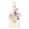 Flower Natural Amethyst & Lemon Jade & Synthetic Turquoise & Cherry Quartz Glass Chip Pendant Decorations HJEW-JM03239-4