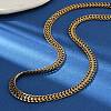 Ion Plating(IP) 304 Stainless Steel Wheat Chain Necklaces for Women NJEW-U019-01G-1