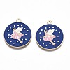 Rack Plating Alloy Enamel Pendants ENAM-N055-081-2