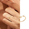 1Pc Letter Brass Rhinestone Open Cuff Rings for Women AJEW-LP0004-47U-G-1