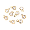 Brass+Cubic Zirconia Charms KK-T070-13C-B-1