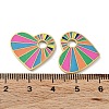 Ion Plating(IP) 304 Stainless Steel Enamel Pendants STAS-P339-17G-02-3