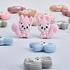 20Pcs 10 Colors Squirrel Food Grade Eco-Friendly Silicone Focal Beads SIL-GL0001-02-4