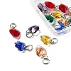 16Pcs 8 Colors Faceted Transparent Glass Charms GLAA-FP0001-14-3