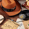3Pcs 3 Styles PU Leather Men's Chain Belt with Alloy Horse Clasp & Star Bolo Tie & Adjustable Hat Band AJEW-GA0006-64-4