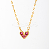Golden Brass Heart Pendant Necklace for Women WZ0134-3-1-1