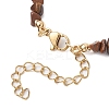 Natural Tiger Eye Chip & Glass Beaded Anklets AJEW-AN00682-06-4