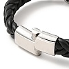 304 Stainless Steel Beaded Link Bracelet with Magnetic Clasp for Men Women BJEW-C021-22-P-5