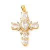 Brass Micro Pave Clear Cubic Zirconia Pendants FIND-Z041-17G-1