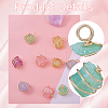 10Pcs 5 Colors Electroplated Natural Quartz Copper Wire Wrapped Pendants PALLOY-CA00020-4