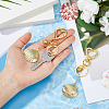 2Pcs Brass Shell Shape Pendant Keychains HJEW-HS00090-3