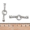 Brass with Clear Cubic Zirconia Fold Over Clasps KK-Z080-09P-3