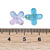 Metal Enlaced Acrylic Bead Caps OACR-G044-01K-3