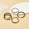 5Pcs 5 Style Natural Mixed Gemstone Round Beaded Stretch Bracelets Set BJEW-JB08829-2