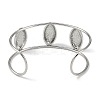 Non-Tarnish 304 Stainless Steel Wide Hollow Textured Opaen Cuff Bangles BJEW-Q348-07P-02-3
