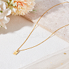 1Pc Stainless Steel Letter Rectangle Pendant Necklaces NJEW-LP0001-34U-G-3