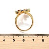 Brass Micro Pave Cubic Zirconia Cuff Rings RJEW-D308-03G-A-5