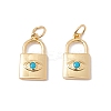 Rack Plating Brass Micro Pave Deep Sky Blue Cubic Zirconia Pendants ZIRC-C040-35G-2