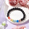 8mm Round Natural Lava Rock Beads Stretch Bracelets BJEW-JB10945-2