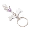 8Pcs Plastic Imitation Pearl Keychains KEYC-JKC01307-5