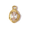 304 Stainless Steel Micro Pave Cubic Zirconia Pendants STAS-OY008-72G-1