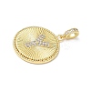 Brass Micro Pave Clear Cubic Zirconia Pendants KK-L253-17G-Y-2