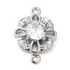 Brass Pave Clear Cubic Zirconia Connector Charms X-KK-G503-32P-1