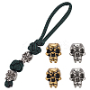  4Pcs 2 Colors Outdoor EDC Tool Brass Parachute Rope European Beads KK-NB0003-63-1