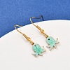 Ocean Series 304 Stainless Steel Enamel Dangle Earrings LS-EJEW-K017-01D-G-2