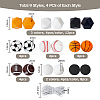 HOBBIESAY 36Pcs 9 Style All Kinds of Sports Balls Silicone Beads SIL-HY0001-03-2