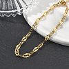 304 Stainless Steel Dapped Chains Bracelets for Women BJEW-D466-08B-G-5