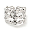 304 Stainless Steel Synthetic Turquoise Cuff Rings G-Z056-05P-05-2