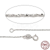 Anti-Tarnish Trendy Unisex Rhodium Plated 925 Sterling Silver Chain Necklaces STER-M034-B-19-7