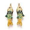 304 Stainless Steel and Enamel Pendants STAS-T068-99A-G-1